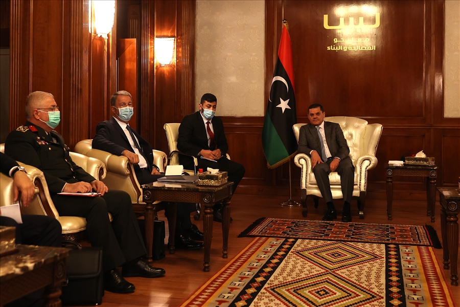 Libya Başbakanı Abdulhamid Dibeybe, Millî Savunma Bakanı Hulusi Akar’ı Kabul Etti